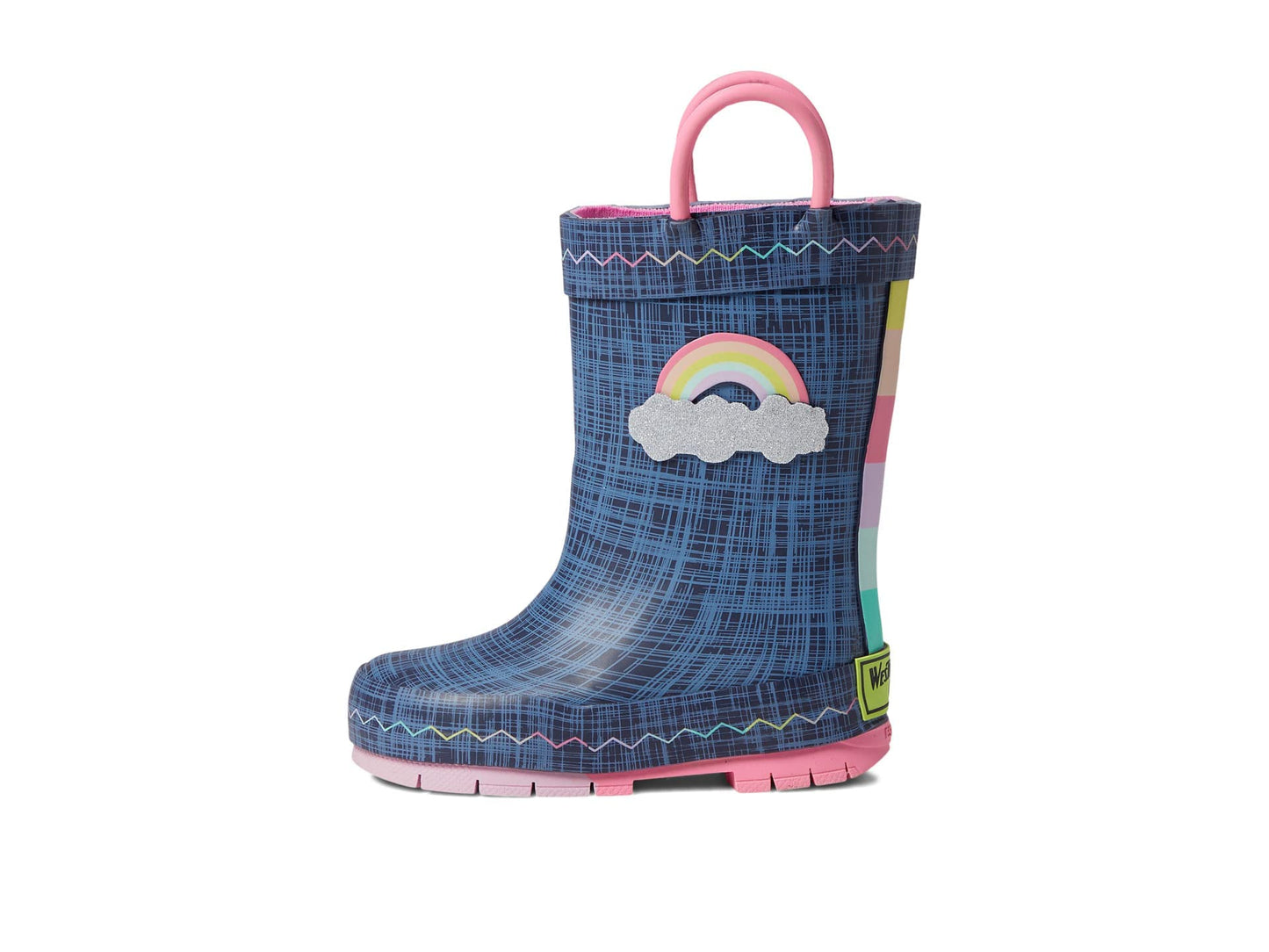 Western Chief Boys Waterproof Printed Rain Boot with Easy Pull On Handles