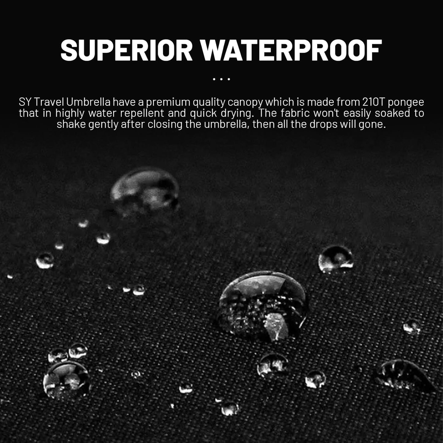 SY COMPACT Travel Umbrella - Windproof Automatic Compact Umbrellas for Rain | Small & Portable, UV Sun Protection, 11" Folded Travel Size, Fits in Backpack & Car, for Walking & Commutes, Factory Direct