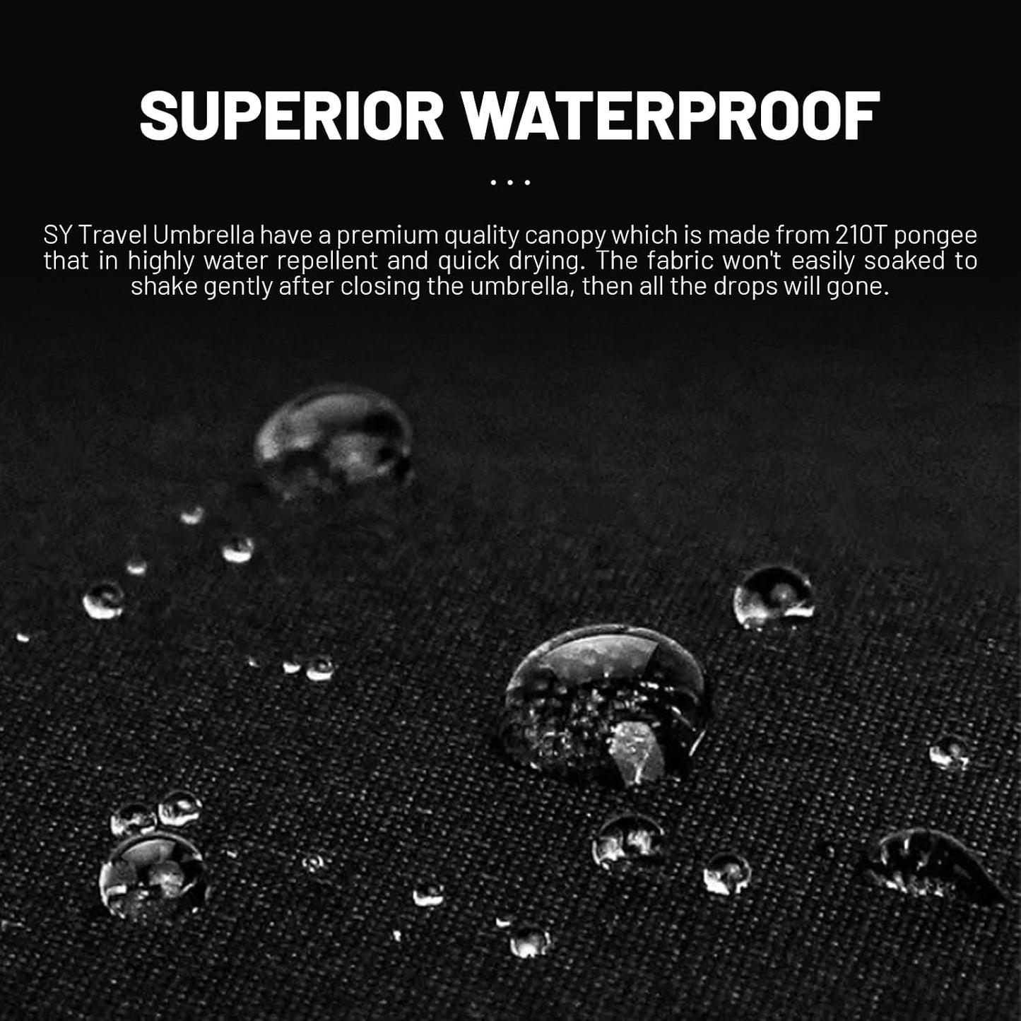 SY COMPACT Travel Umbrella - Windproof Automatic Compact Umbrellas for Rain | Small & Portable, UV Sun Protection, 11" Folded Travel Size, Fits in Backpack & Car, for Walking & Commutes, Factory Direct