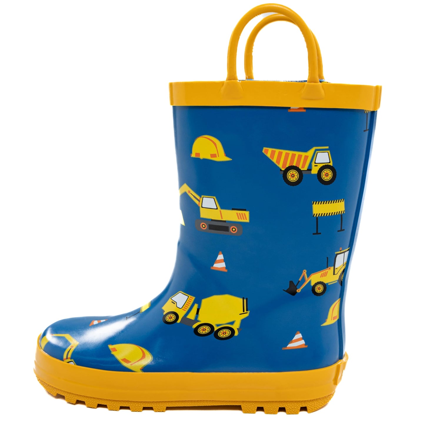 Hbxooxts Kids Rain Boots - Toddler Waterproof Rubber Kids Rain Boots for Girls and Boys with Fun Patterns and Easy-On Handles