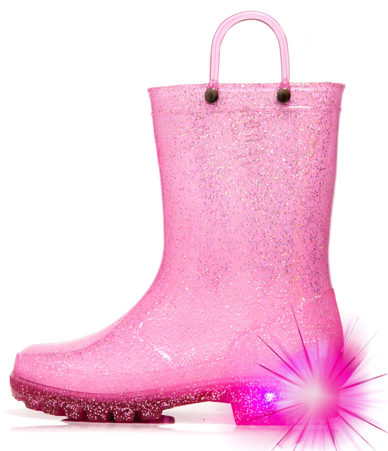 HugRain Light Up Rain Boots for Little Kids
