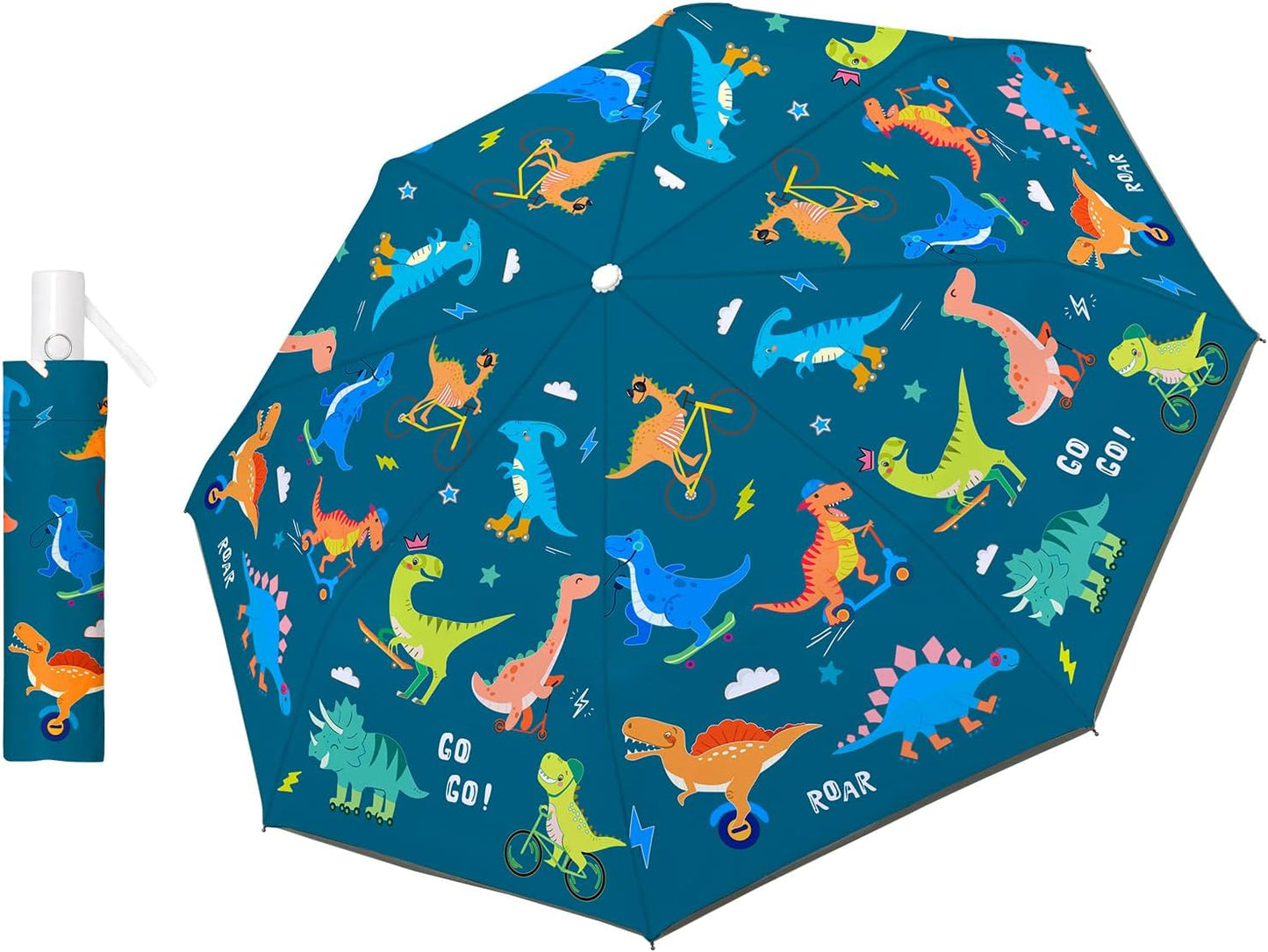 Kids Folding Umbrella Toddler Umbrella with UV Protection Portable Auto Open/Close Anti-rebound Safe Design Windproof, Compact, Lightweight Cute Umbrella for Girls & Boy