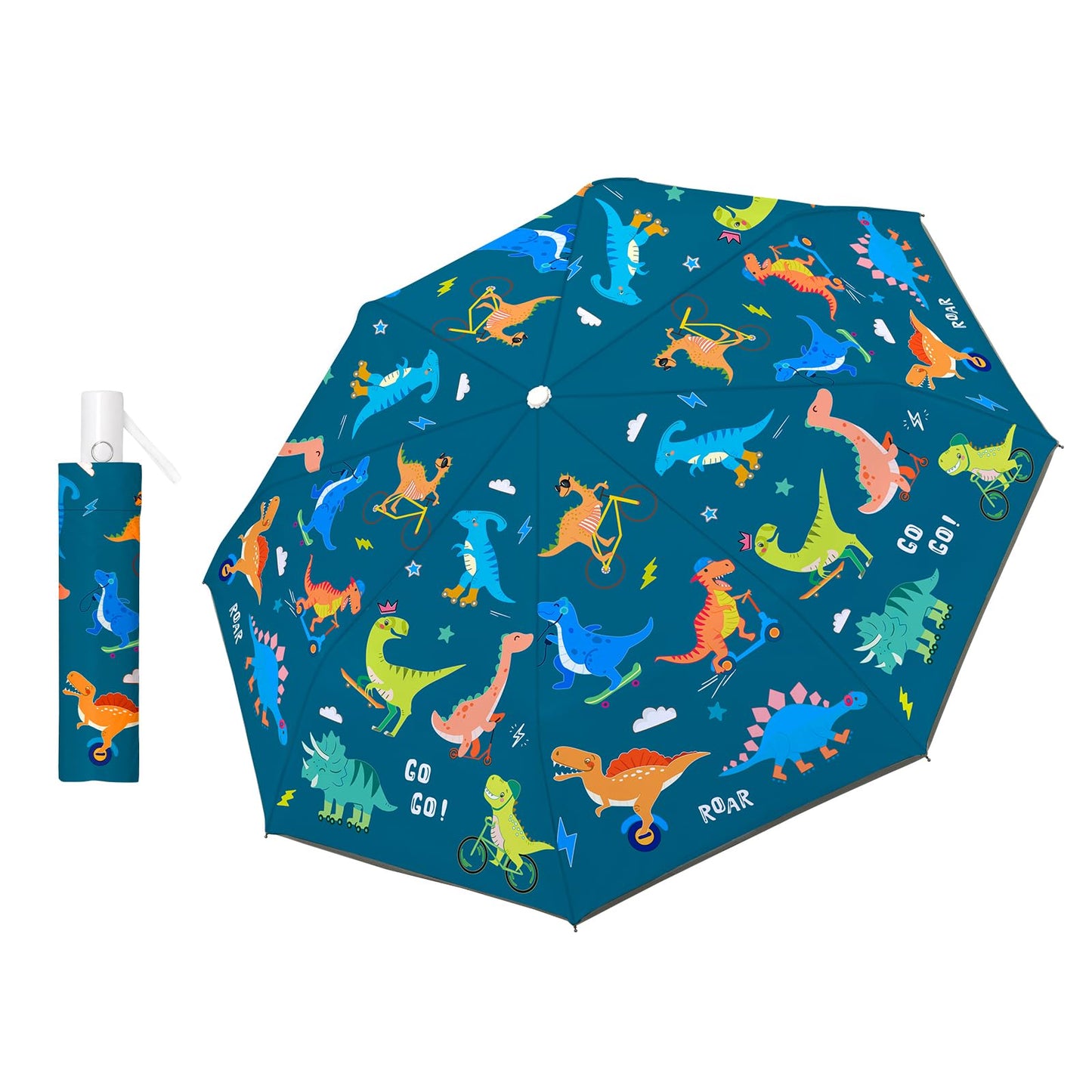 Kids Folding Umbrella Toddler Umbrella with UV Protection Portable Auto Open/Close Anti-rebound Safe Design Windproof, Compact, Lightweight Cute Umbrella for Girls & Boy