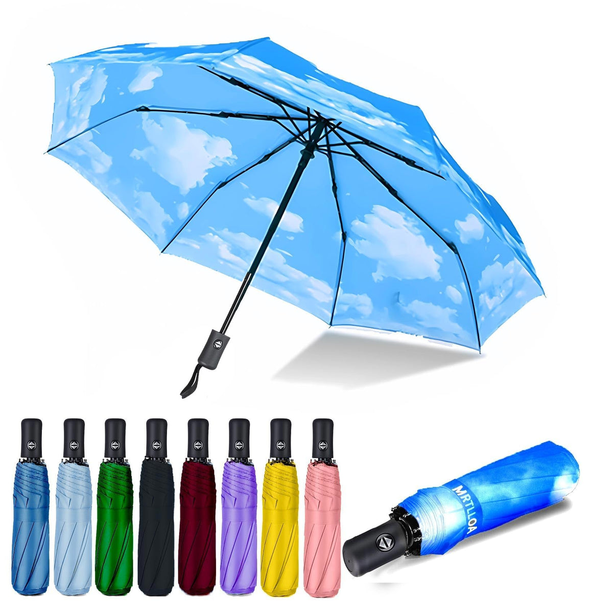 MRTLLOA Travel Essentials Mini/Compact Umbrella for Purse | Small Lightweight, UV Sun Protection, Tiny Umbrella for Men and Women