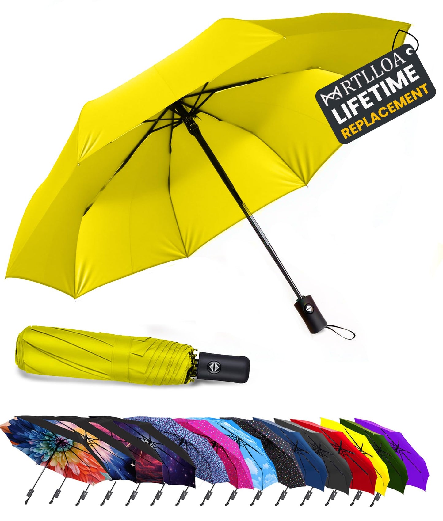 MRTLLOA Travel Essentials Mini/Compact Umbrella for Purse | Small Lightweight, UV Sun Protection, Tiny Umbrella for Men and Women