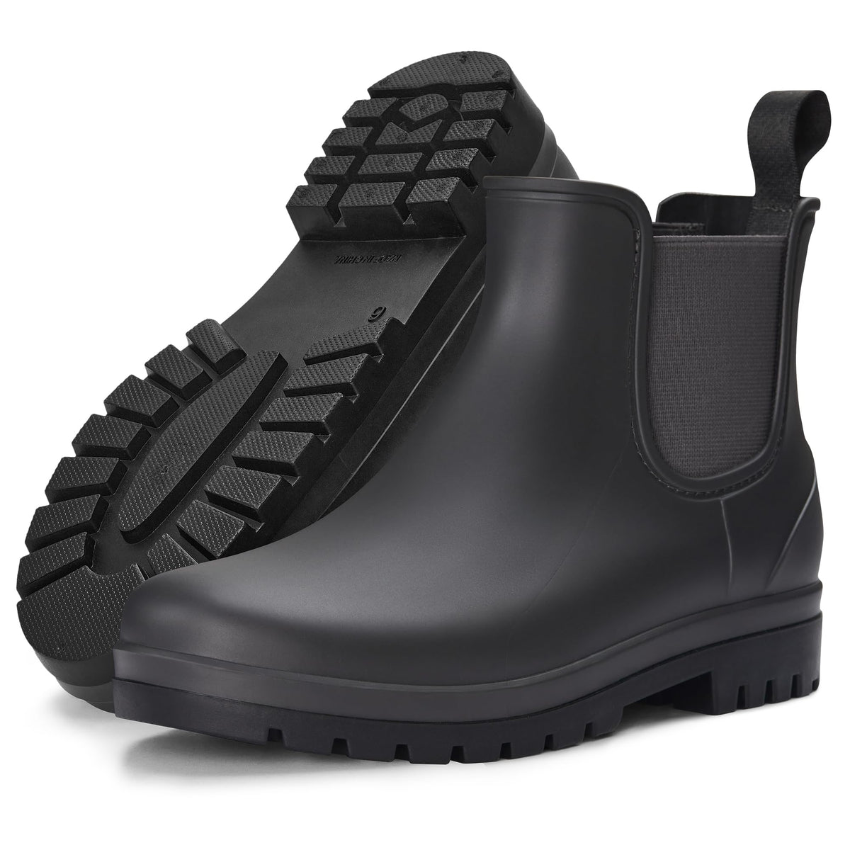Fashion Short Rain Boots for Women Waterproof Chelsea Ankle Boots | Non-Slip Matte Rubber Boots Lightweight Outdoor Garden Shoes And Work Booties With Arch Support And Removable Comfort Insole