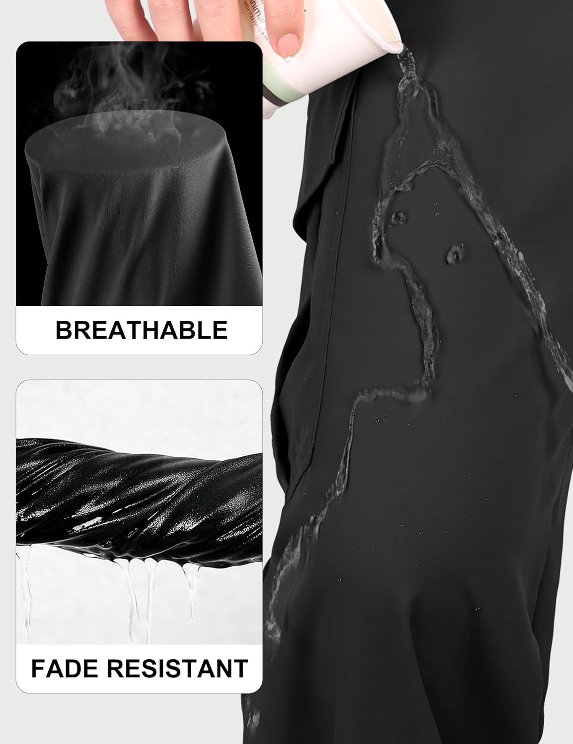 Lzzidou Womens Hiking Pants Water Resistant Parachute Cargo Pants 4 Pockets | Baggy Joggers, Quick Dry, Lightweight, High Waist, Adjustable Cuffs for Camping, Fishing and Outdoor Wear