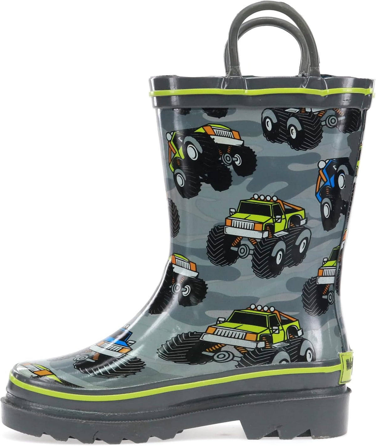 Western Chief Boys Waterproof Printed Rain Boot with Easy Pull On Handles