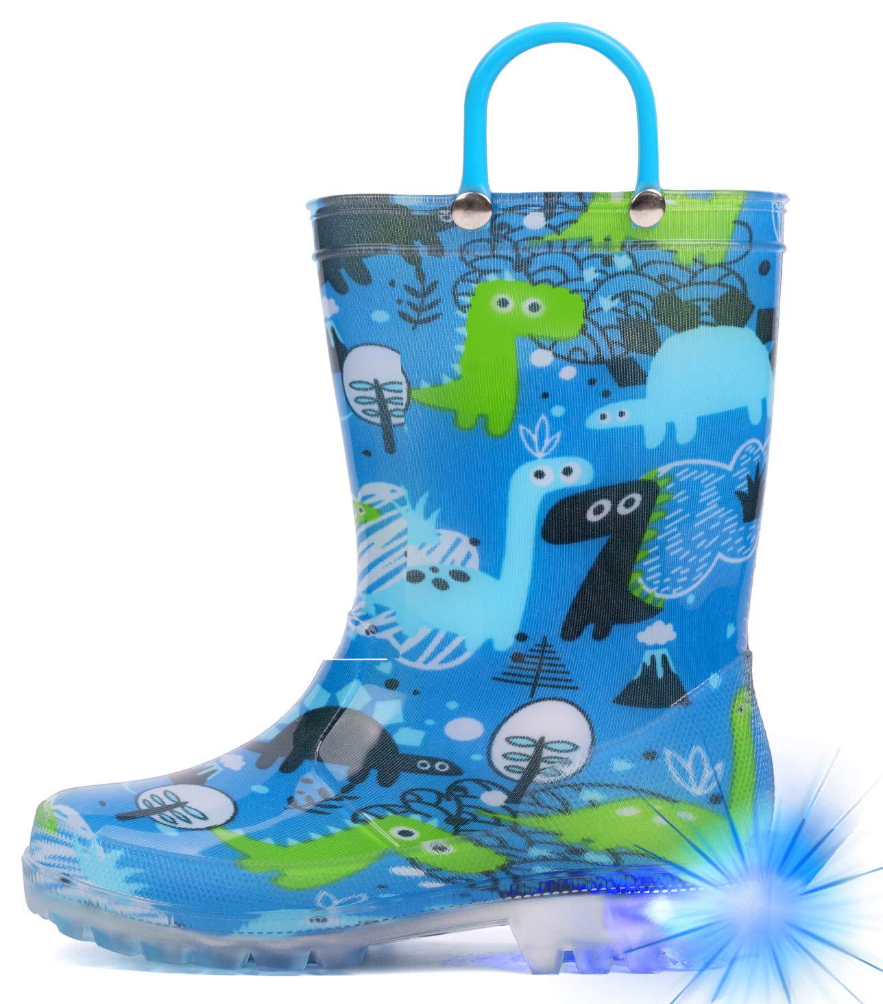 HugRain Light Up Rain Boots for Little Kids