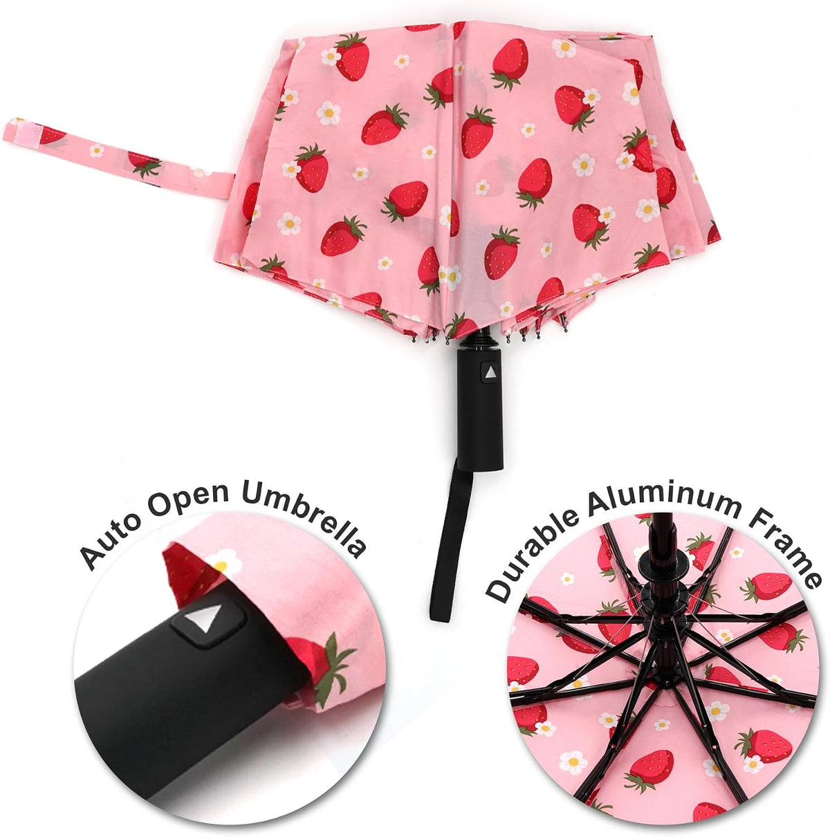 Compact Travel Umbrella with Auto Open – Windproof Folding Umbrella, Lightweight & Portable for Rain