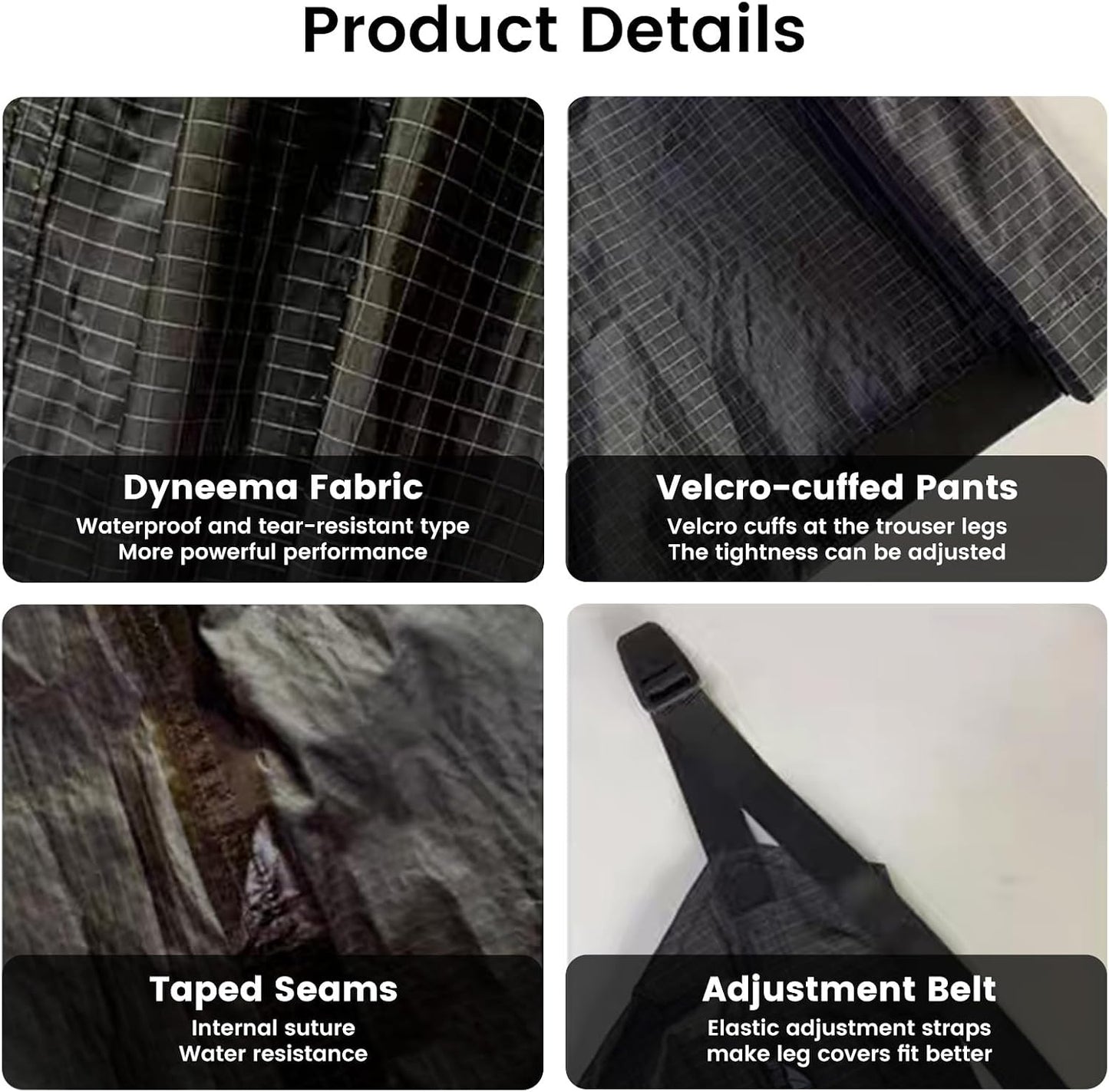 Men's Rain Pants, Minimalist Pants for Men Women, Waterproof Packable Windproof Rain Gear Adjustable Pant