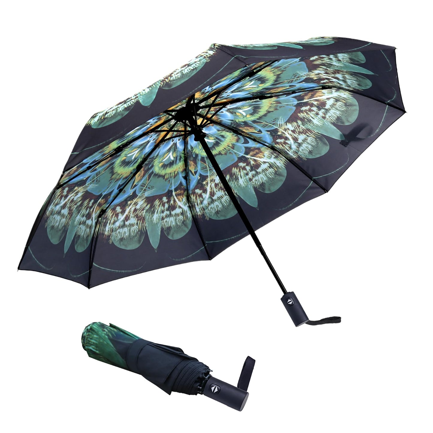 NPCQUN Travel Essentials Umbrella Windproof Compact Collapsible Light, Automatic, Strong and Portable, Wind Resistant Folding Small Umbrella for Rain