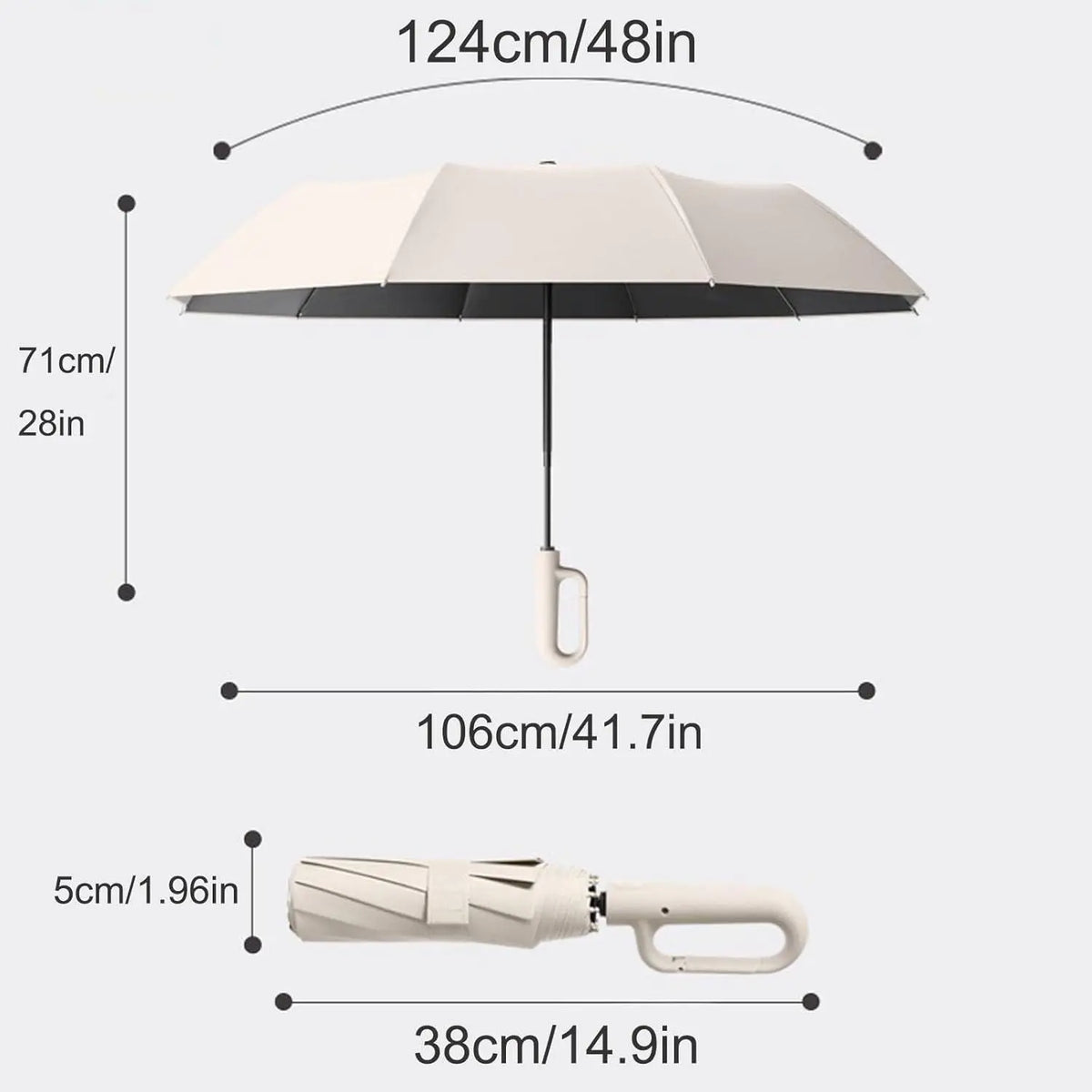 Fully Automatic Buckle Umbrella, Folding Sun Umbrella for Both Rain and Sunshine, Portable Travel Automation Hook Sun Umbrellas, Ring Buckle Umbrellas, 10 * 3 Ribs Sturdy Windproof, UV Protection