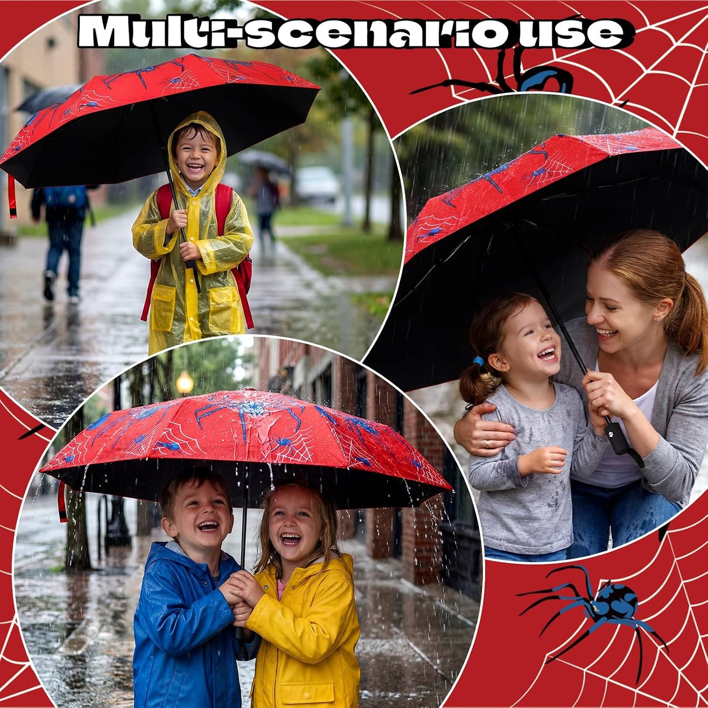 Aliceset 1 Pcs Automatic Folding Umbrella, Adults Folding Telescopic Travel Umbrella for Rain Protection Windproof