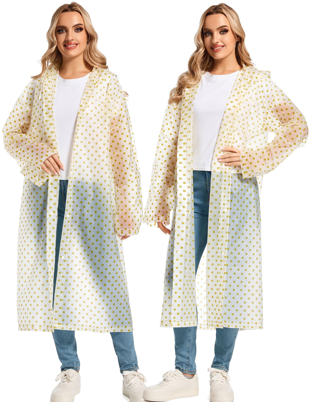 2PCS Rain Ponchos for Adults Reusable Rain Coats for Adults Rain Jackets Raincoats for Men Women