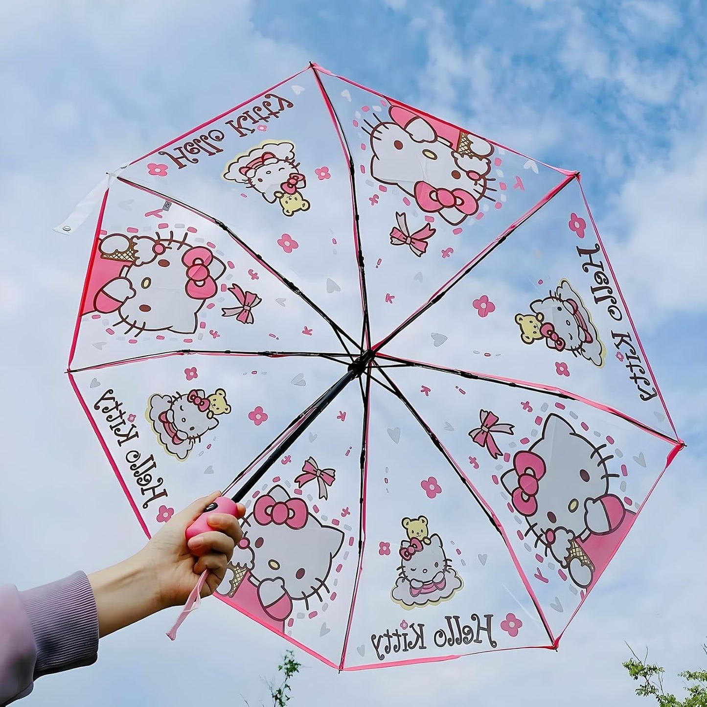 NBHUZEHUA Cute Clear Umbrella for Women Kids Girls Outdoor Travel Umbrella Compact for Rain Small Portable Folding Umbrellas