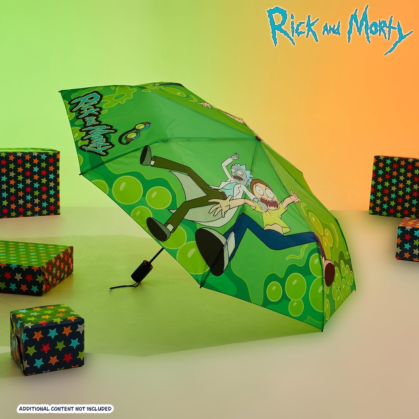 RICK AND MORTY Folding Umbrella for Adults and Teenagers Folding Telescopic Umbrella Lightweight Travel Work