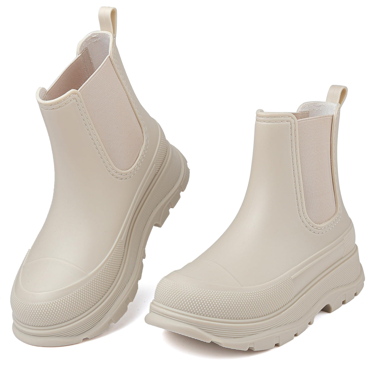 Women's Short Rain Boots Waterproof Slip On Ankle Chelsea Booties