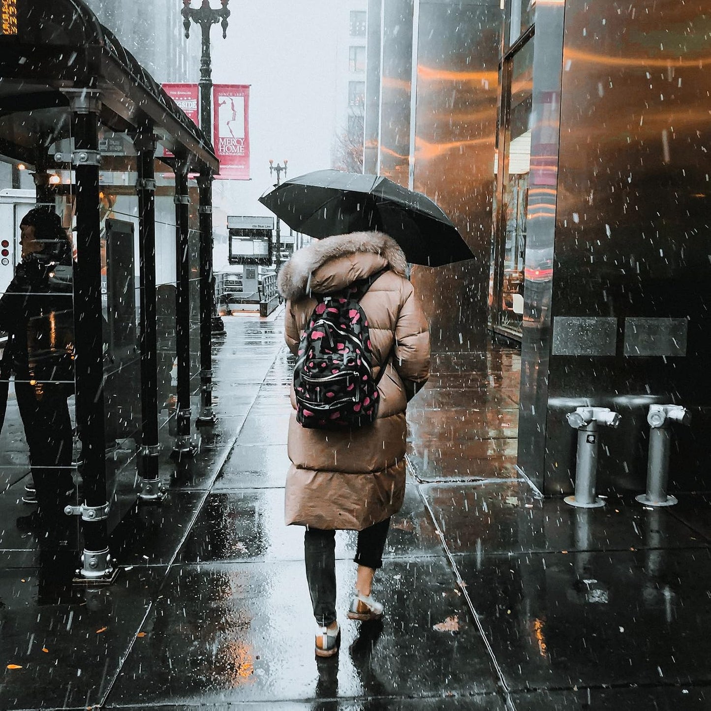 NPCQUN Travel Essentials Umbrella Windproof Compact Collapsible Light, Automatic, Strong and Portable, Wind Resistant Folding Small Umbrella for Rain