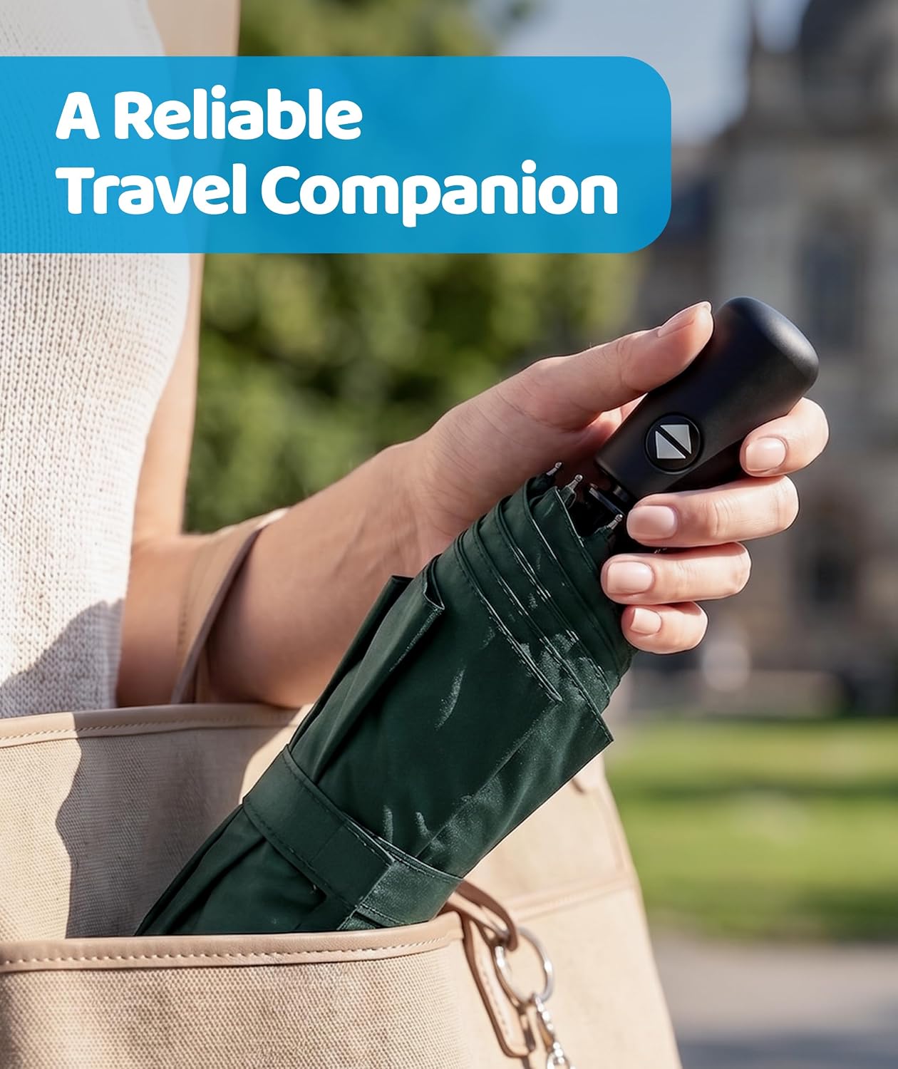 Rain-Mate Windproof Compact Umbrellas for Rain - Strong Reinforced Fiberglass Rib Design & Auto Open & Close - Portable Folding Travel Umbrella - Lightweight & Packable for Women & Men, Easy Collapse