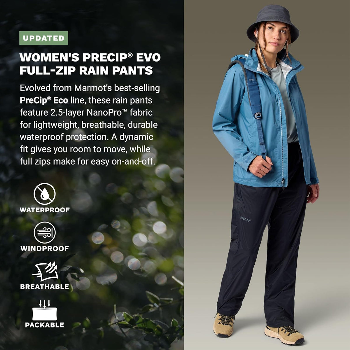 MARMOT Women's PreCip Evo Full Zip Rain Pant