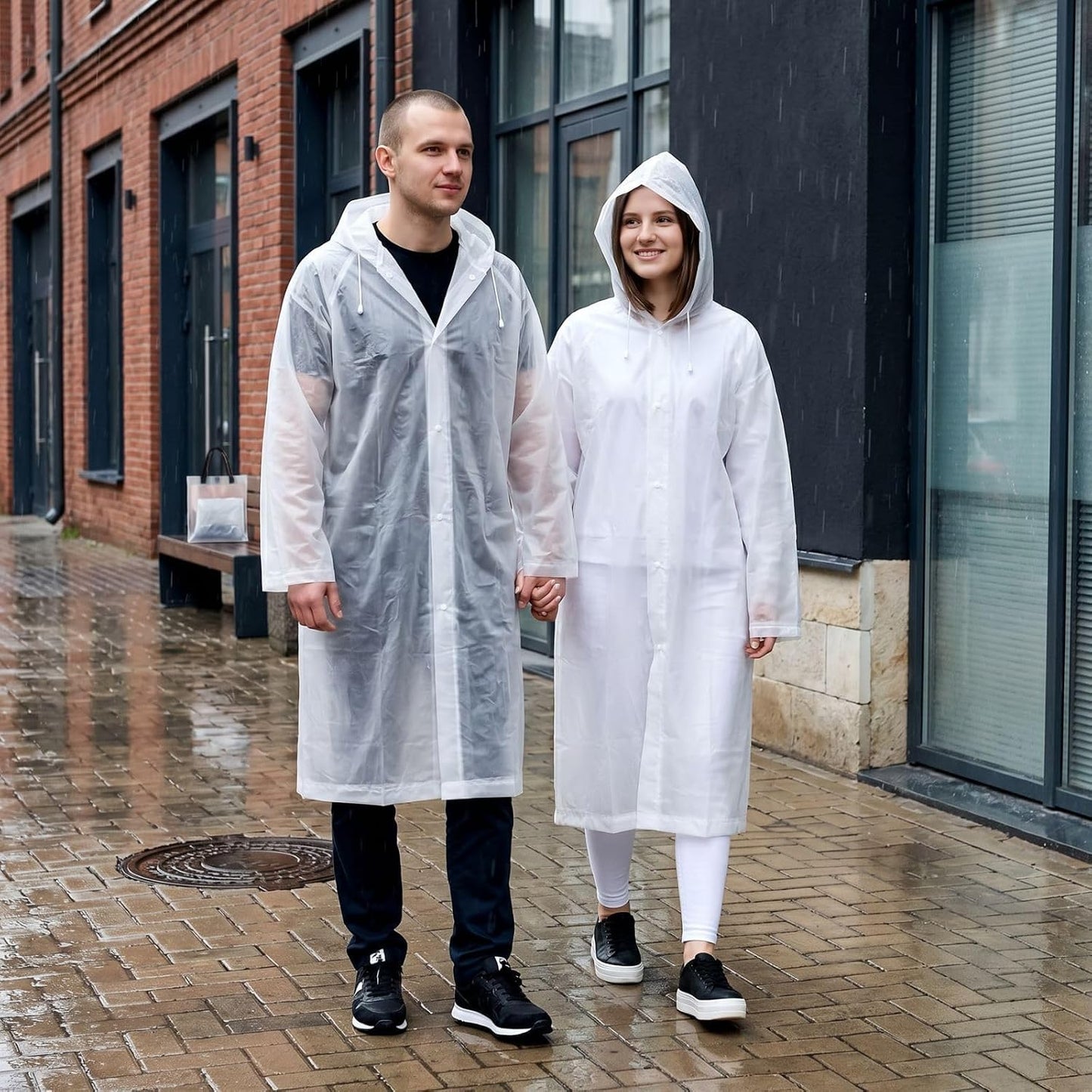 Cididu 12 Pack Rain Ponchos for Adults, Reusable Raincoat with Drawstring Hood, Portable EVA Rain Jackets for Women Men, Waterproof Long Rain Cape, Emergency Poncho for Travel Camping Hiking Outdoor