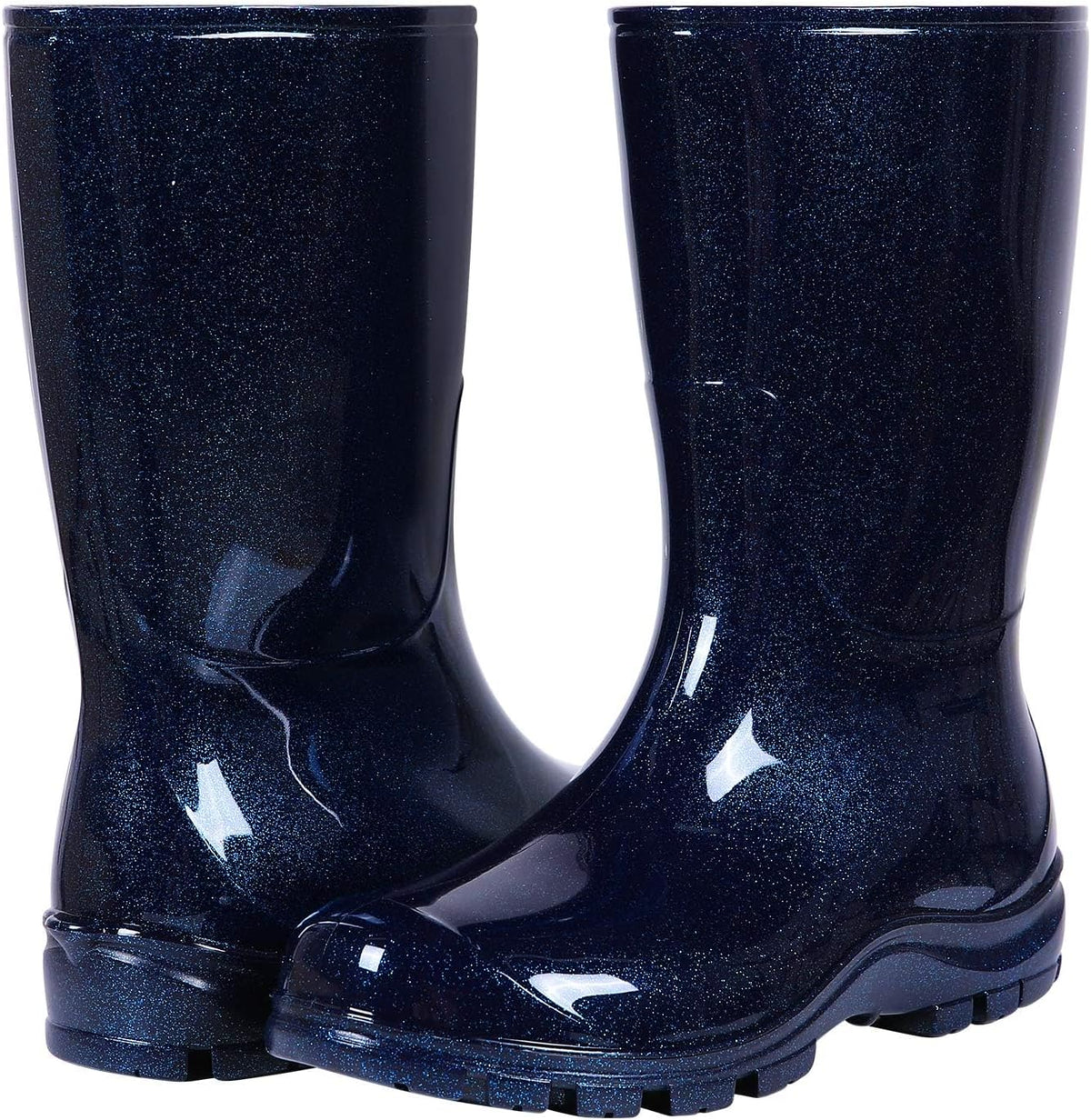 Asgard Women's Mid Calf Rain Boots Printed Waterproof Rubber Boots Short Garden Shoes