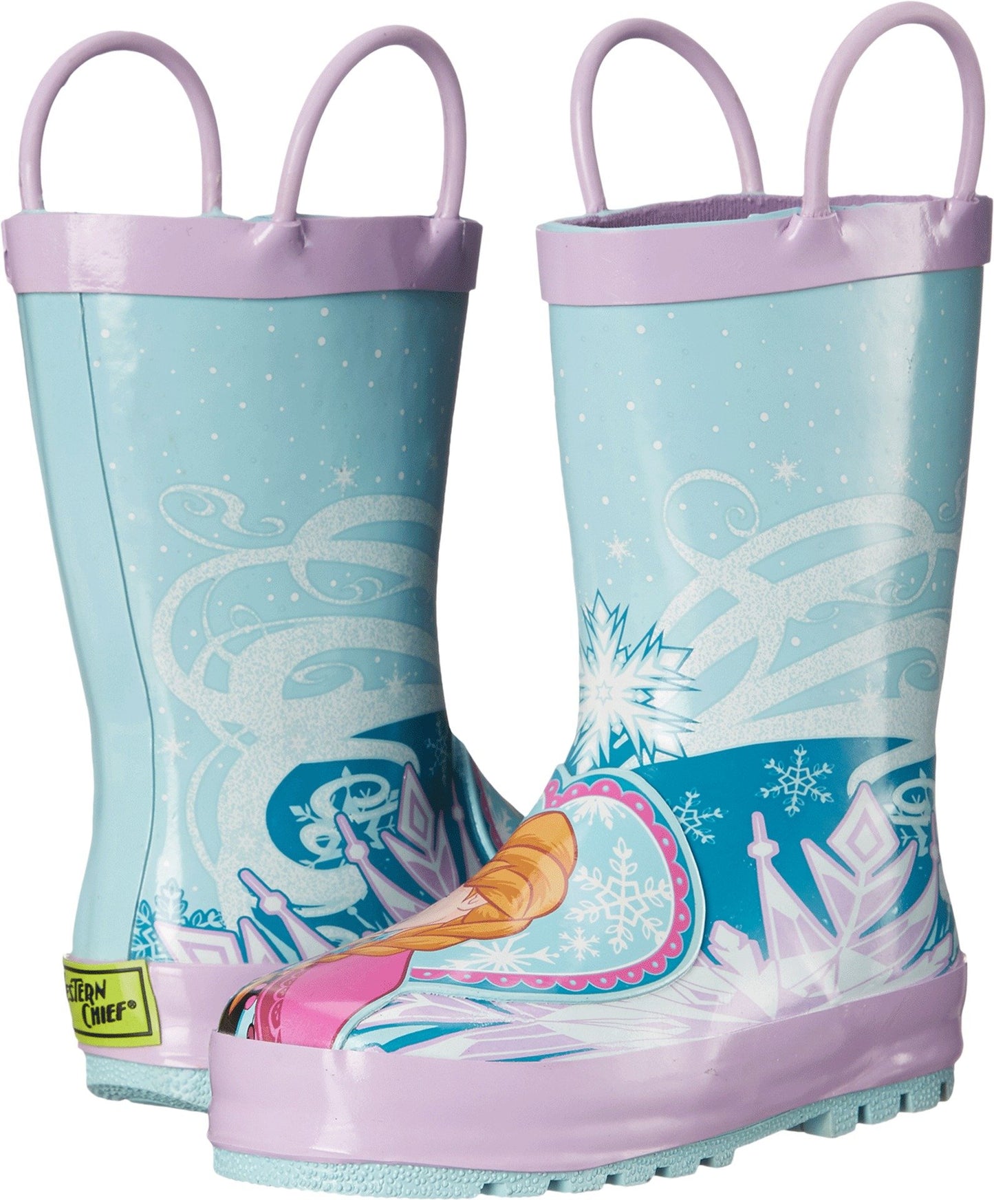 Western Chief Boys Waterproof Printed Rain Boot with Easy Pull On Handles