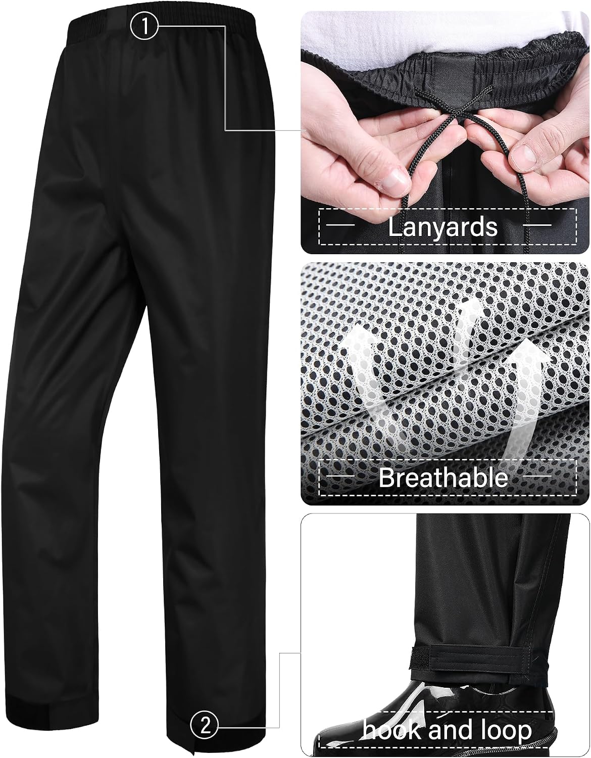 Rain Suit Waterproof Hi Vis Raincoat Reflective Rain Gear Unisex | Rain Jacket and Pants, Detachable Clear Brim, Waterproof Zip, Breathable Mesh Lined, Anti-storm, Work, Hiking, Riding