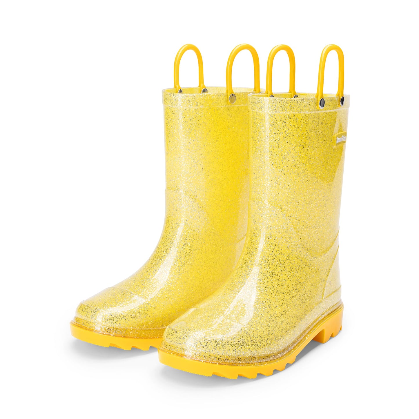 DREAM PAIRS Kids Glitter Rain Boots | Waterproof,Easy-on handles,Lightweight,Non-Slip sole,Rain puddle outdoor play,Girls Boys Toddler