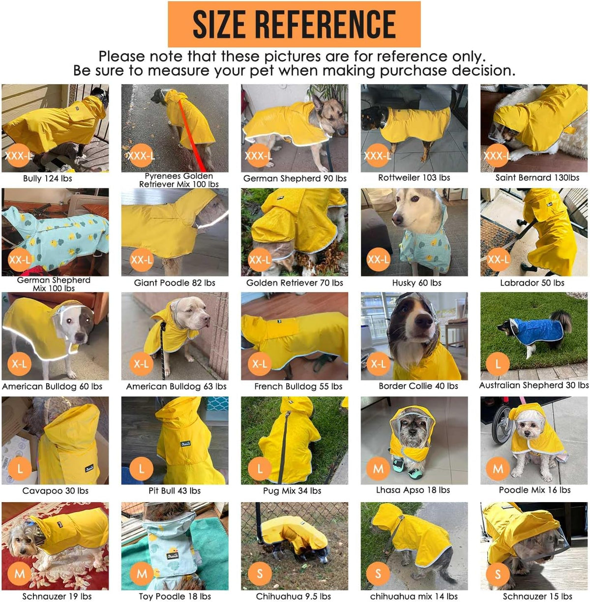 Lukovee Dog Raincoat, Waterproof Rain Jacket, Clear Hood & Reflective Rim | Easy On Off Adjustable Straps, Leash Hole, Soft Mesh Lining, Storage Pocket, Poncho for Small Medium Large Dogs (Yellow, 2XL)