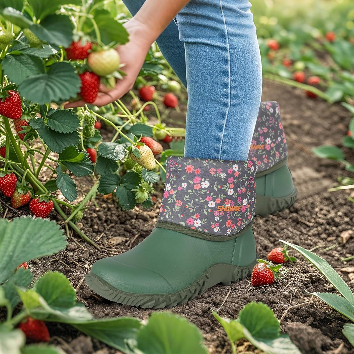 Women's Rain Boots Waterproof Garden Boots Rubber Mud Boots | Insulated Rubber Boots for Women Ultra Breathable Water Mud Boots Gardening Yard Farm Boot Outdoor