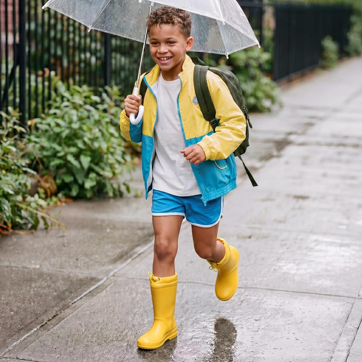 DREAM PAIRS Kids Waterproof Fleece Lined Rain Boots | Lightweight,Non-Slip Outsole,Easy-On,Outdoor Rainy Play,Unisex Boys Girls Toddler