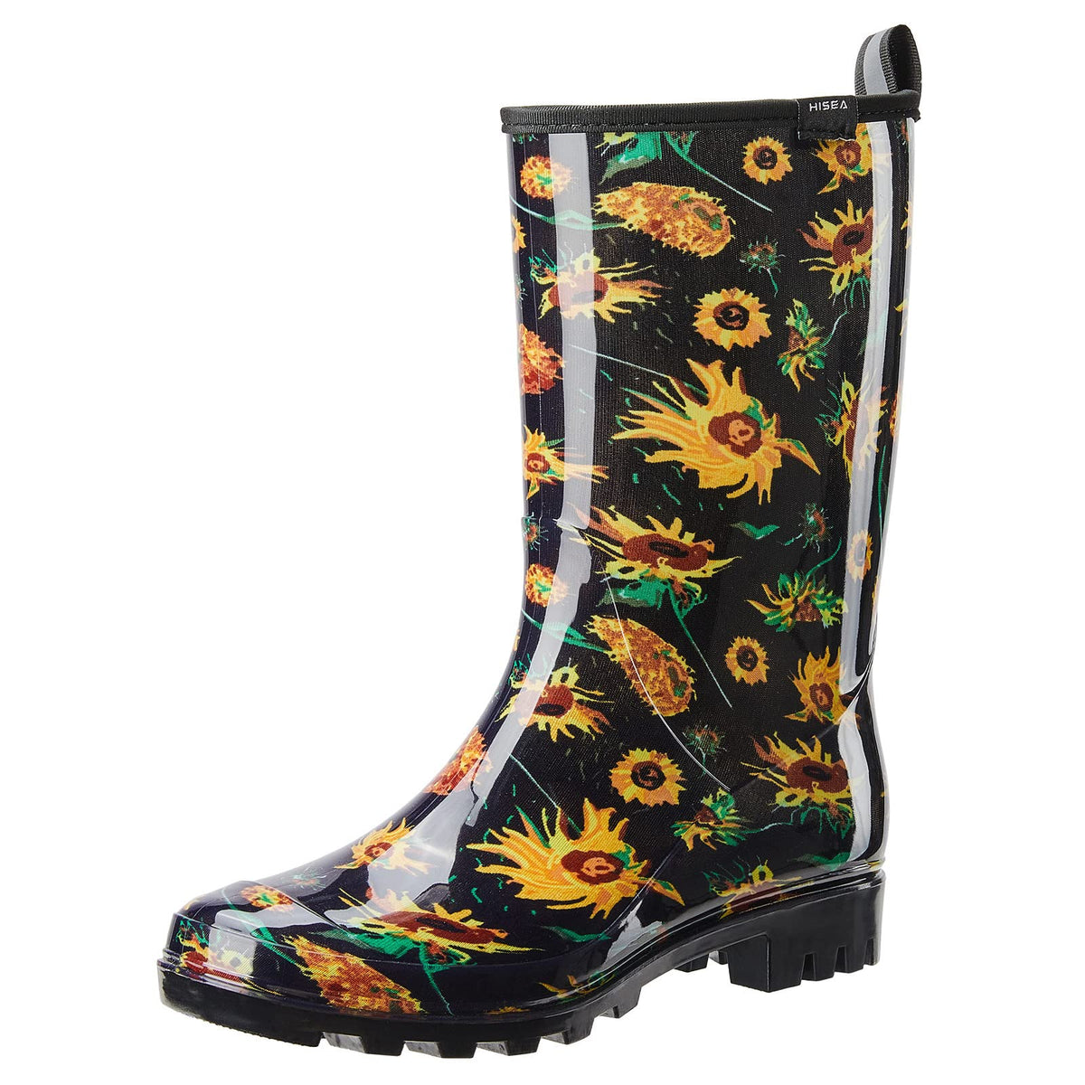 HISEA Women's Rain Boots Waterproof Mid Calf Garden Farm Rubber Boots | Wide Calf Slip-Resistant Rubber Ladies' Boots Lightweight for Garden, Farm, Outdoor Work & Rainy Days