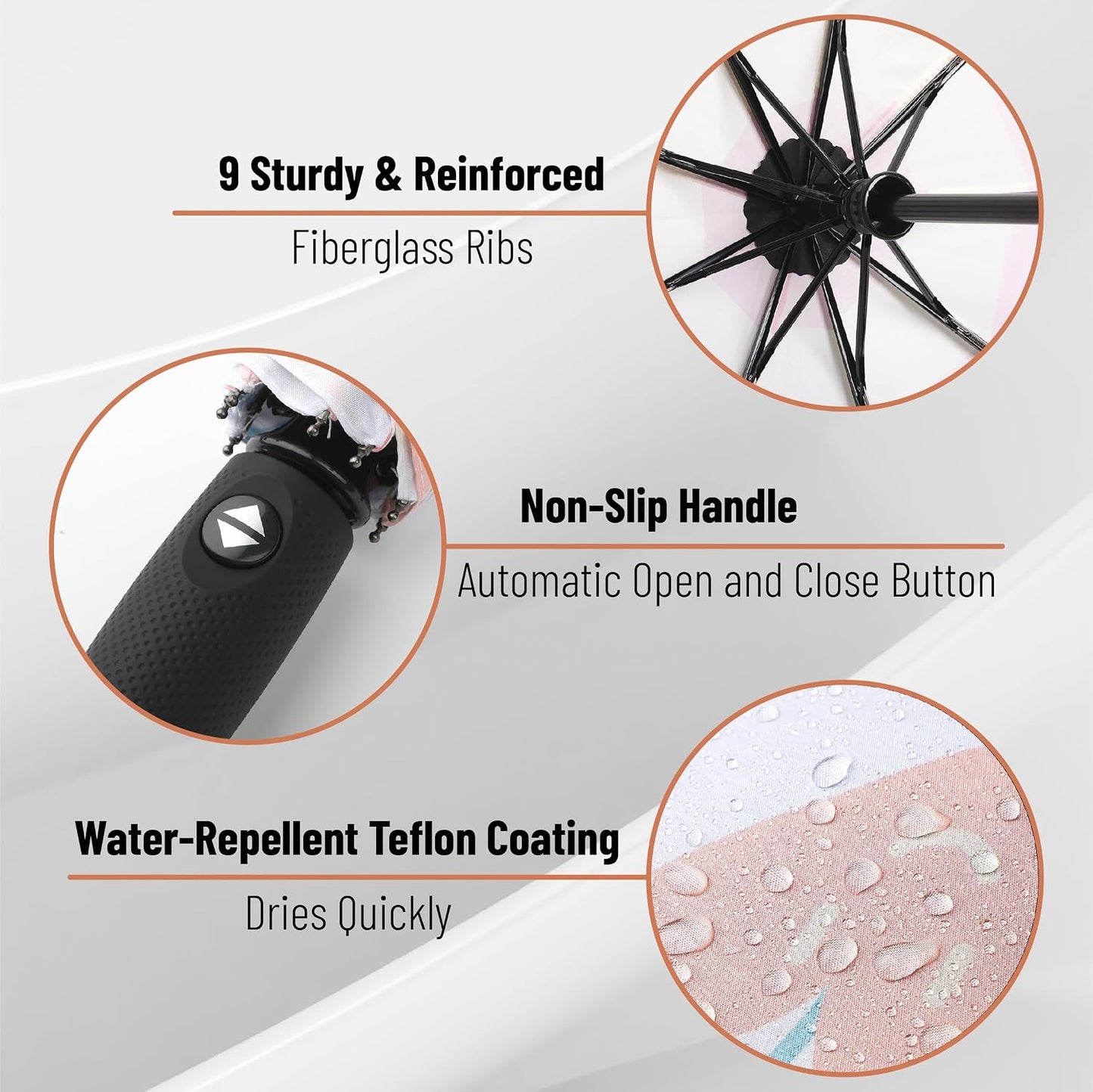 Mr. Pen- Windproof Travel Umbrella, Small Water-Resistant Automatic Folding Umbrella for Rain and Sun, Light, Compact and Portable for Women & Men, Fits Car & Backpack