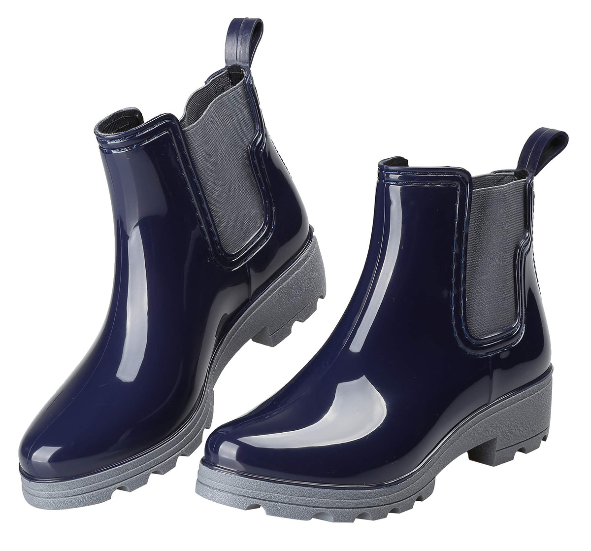 Women's Short Rain Boots Waterproof Slip On Ankle Chelsea Booties