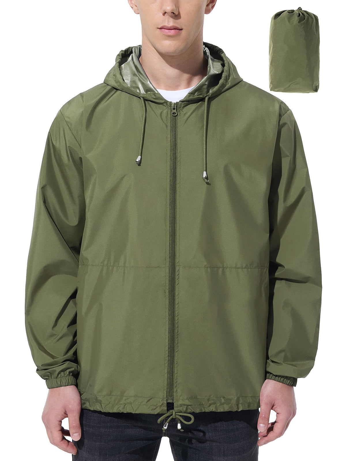 UIQUR Mens Rain Jacket Raincoat Waterproof Windbreaker | Lightweight Packable Design For Hiking, Cycling, Running, Fishing ,Golf,And Other Outdoor Activities