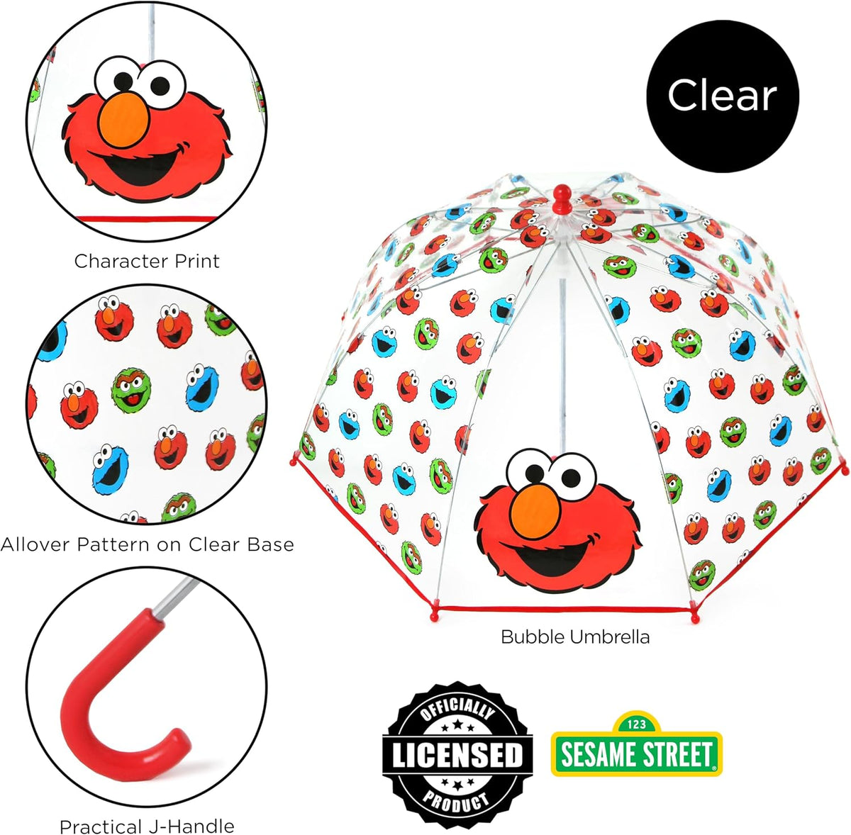 ABG Accessories Kids Umbrella for Boys and Girls Dome clear bubble umbrellas for Rain Windproof & Transparent with Easy Grip Handle Ages 3-10
