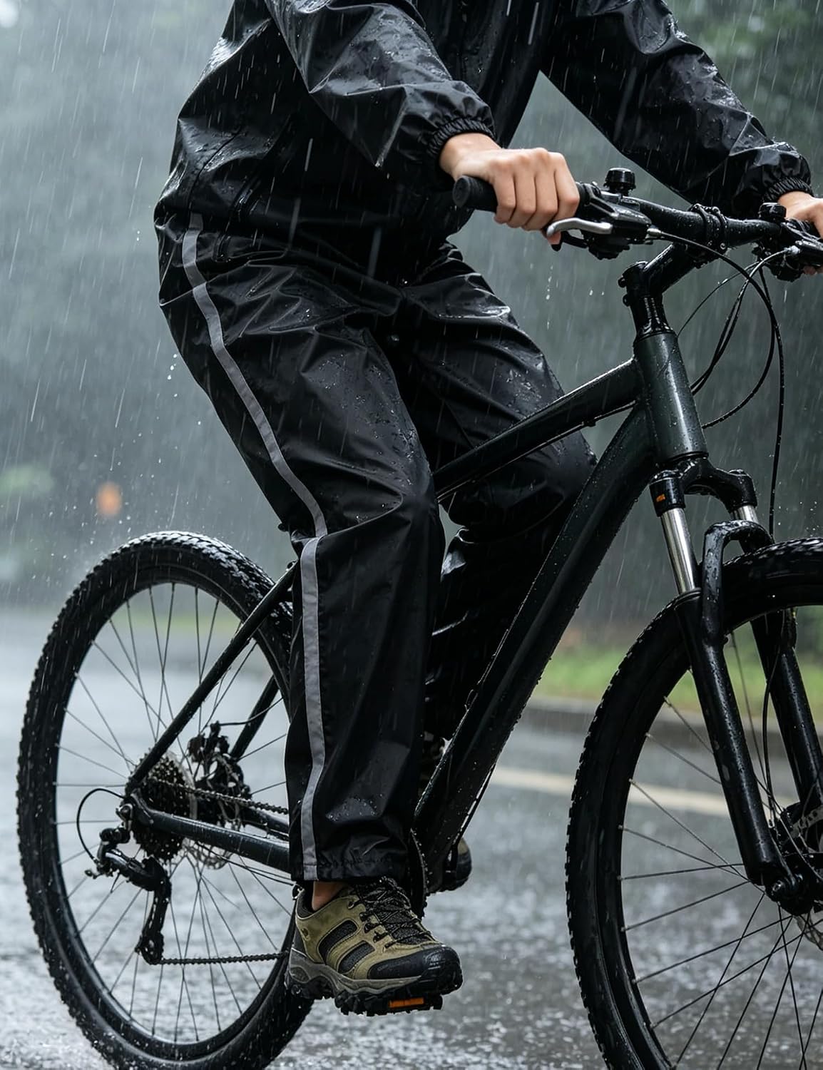 TCOT Rain Pants Lightweight Packable Hiking Pant Outdoor Waterproof Trouser | Hiking Pants, Reflective Side Stripe Rain Pants, Outdoor Waterproof Overpant, Fishing Overpants, Packable Windproof Trousers