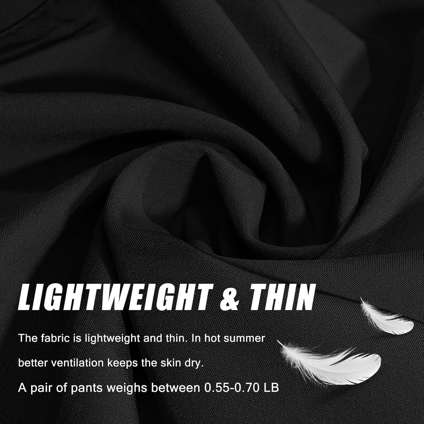 Men's Elastic Waist Hiking Pants Water Resistant Quick-Dry Lightweight Outdoor Sweatpants with Zipper Pockets