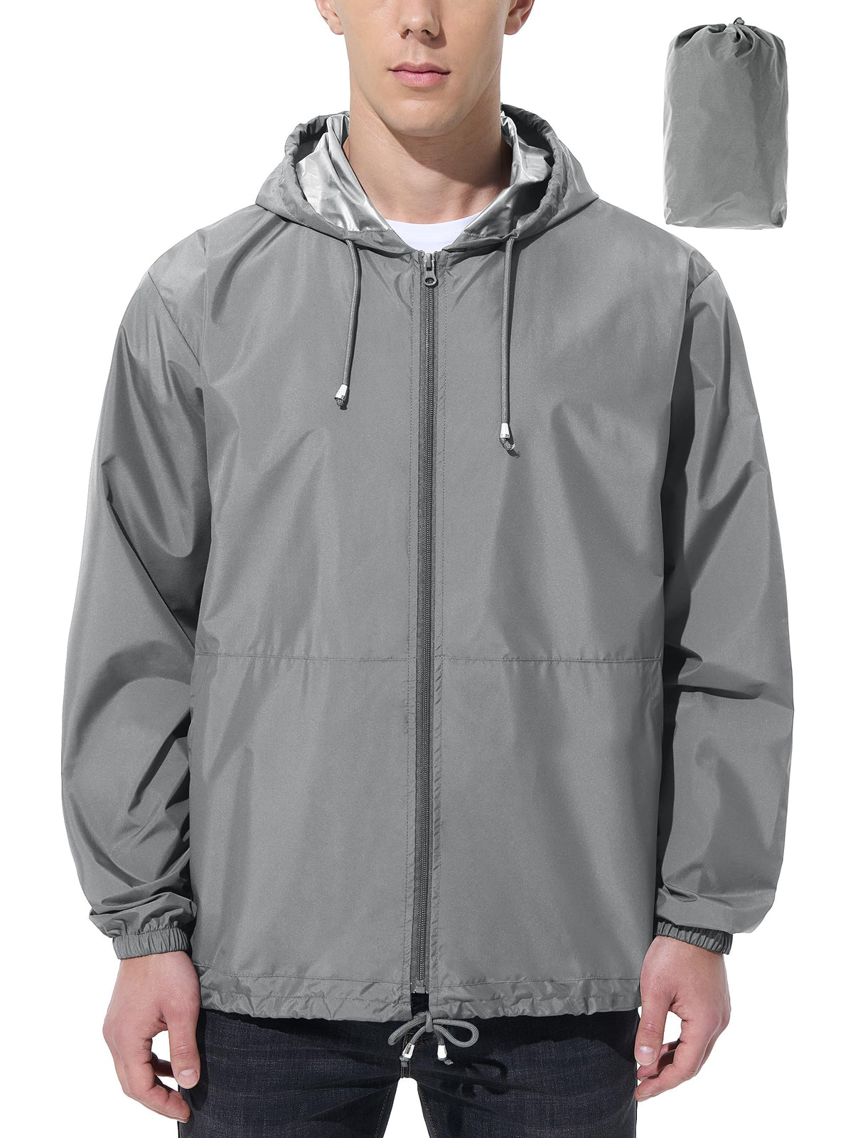 UIQUR Mens Rain Jacket Raincoat Waterproof Windbreaker | Lightweight Packable Design For Hiking, Cycling, Running, Fishing ,Golf,And Other Outdoor Activities