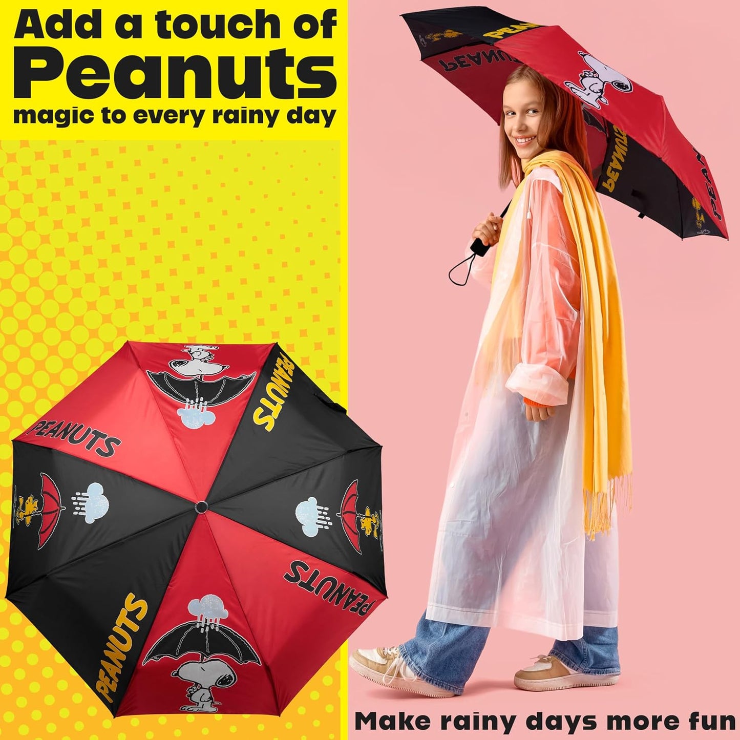 Get Trend Super Mario One Piece Hello Kitty Kids Windproof Travel Umbrella | Strong Folding Compact Umbrellas for Rain, Lightweight, Portable Kids Travel Essentials, Fits Backpack & Car, Gifts for Boys