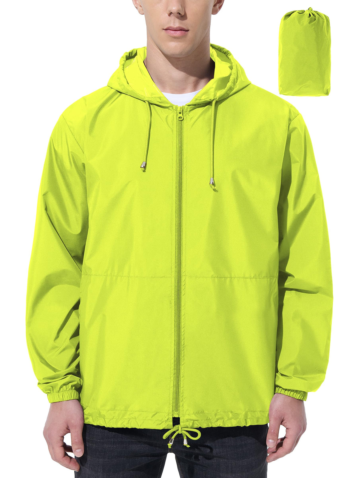 UIQUR Mens Rain Jacket Raincoat Waterproof Windbreaker | Lightweight Packable Design For Hiking, Cycling, Running, Fishing ,Golf,And Other Outdoor Activities