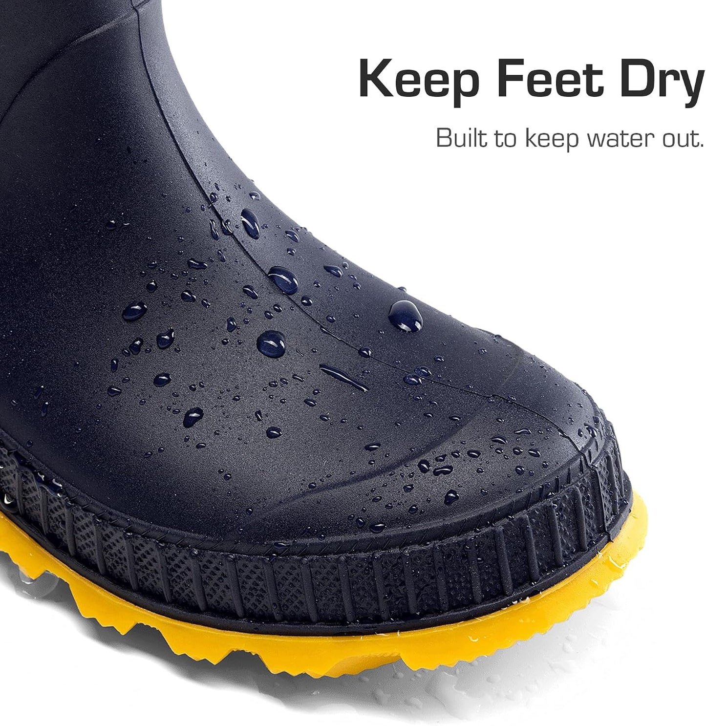 DREAM PAIRS Kids Waterproof Outdoor Rain Boots | Lightweight,Non-Slip Outsole,Easy-On,Unisex Boys Girls,Outdoor Puddle Rainy Day Play