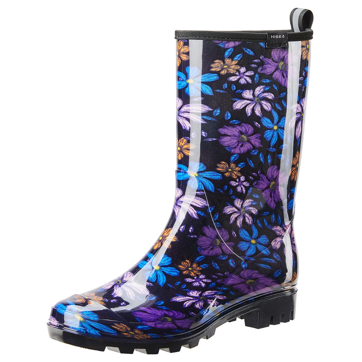 HISEA Women's Rain Boots Waterproof Mid Calf Garden Farm Rubber Boots | Wide Calf Slip-Resistant Rubber Ladies' Boots Lightweight for Garden, Farm, Outdoor Work & Rainy Days