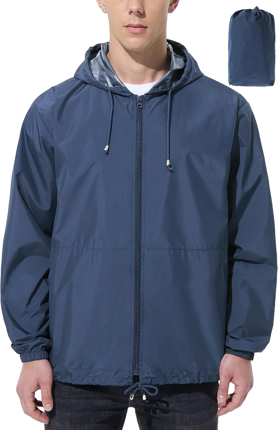 UIQUR Mens Rain Jacket Raincoat Waterproof Windbreaker | Lightweight Packable Design For Hiking, Cycling, Running, Fishing ,Golf,And Other Outdoor Activities