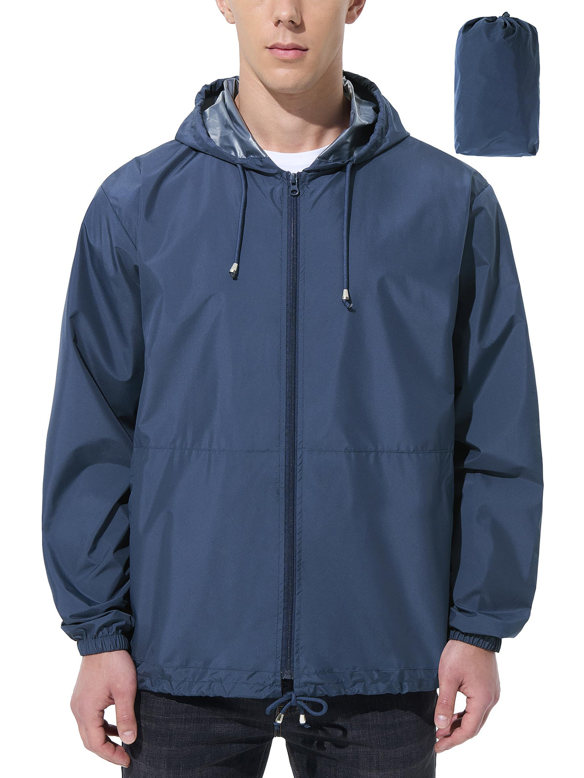 UIQUR Mens Rain Jacket Raincoat Waterproof Windbreaker | Lightweight Packable Design For Hiking, Cycling, Running, Fishing ,Golf,And Other Outdoor Activities