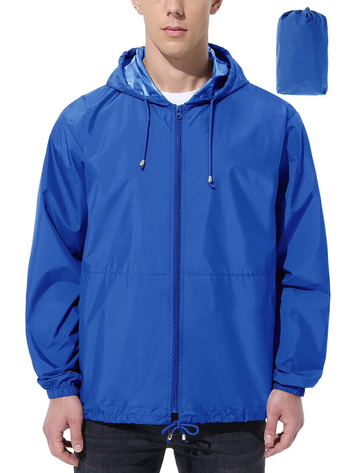 UIQUR Mens Rain Jacket Raincoat Waterproof Windbreaker | Lightweight Packable Design For Hiking, Cycling, Running, Fishing ,Golf,And Other Outdoor Activities