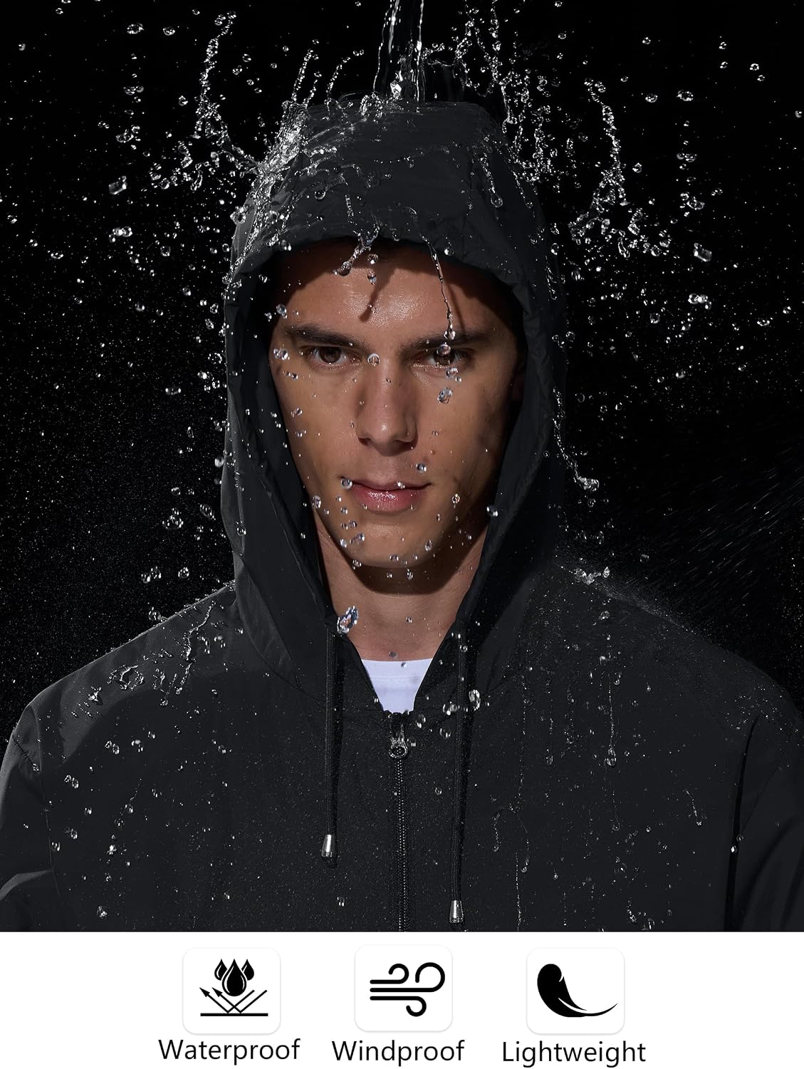 UIQUR Mens Rain Jacket Raincoat Waterproof Windbreaker | Lightweight Packable Design For Hiking, Cycling, Running, Fishing ,Golf,And Other Outdoor Activities