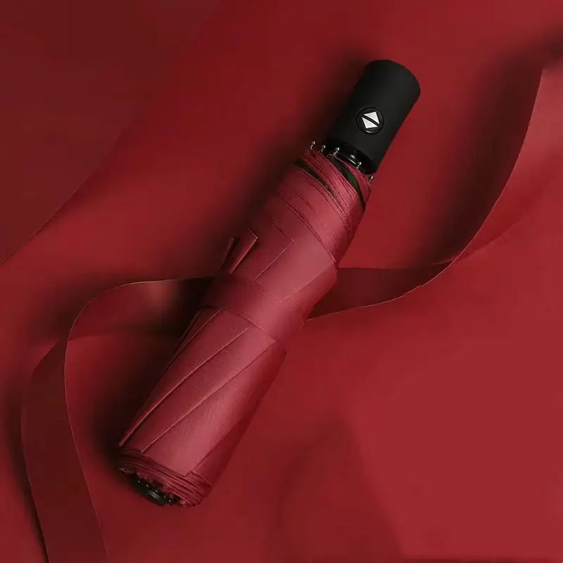 8-Bone Automatic Folding Windproof Waterproof Umbrella - 1-Click Open/Close, UV-Blocking Black Glue, Portable Travel Essential for Men and Women